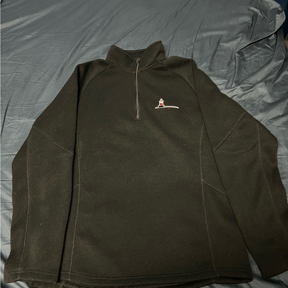 Black Zip Up Sweater with Stand-Up Collar